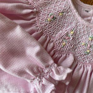 Sweet Petit Ami Pink and White Smocked Dress